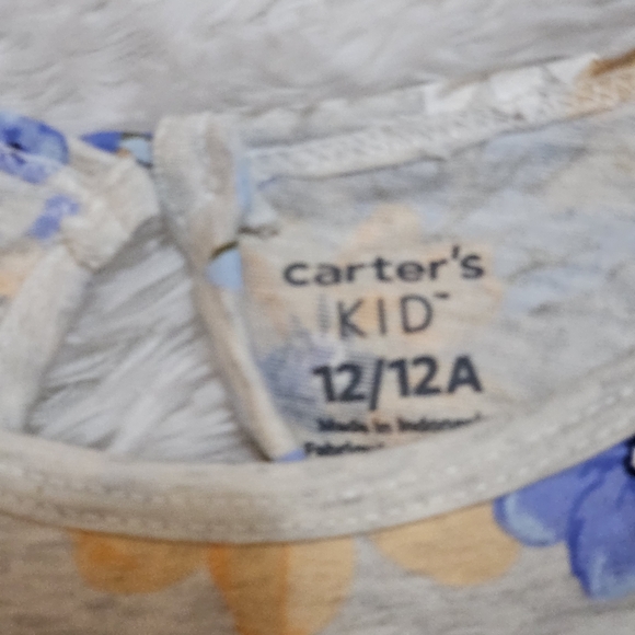 Carter's Floral Romper Set - Gray and Yellow Floral Girls Size 12 - Picture 7 of 14